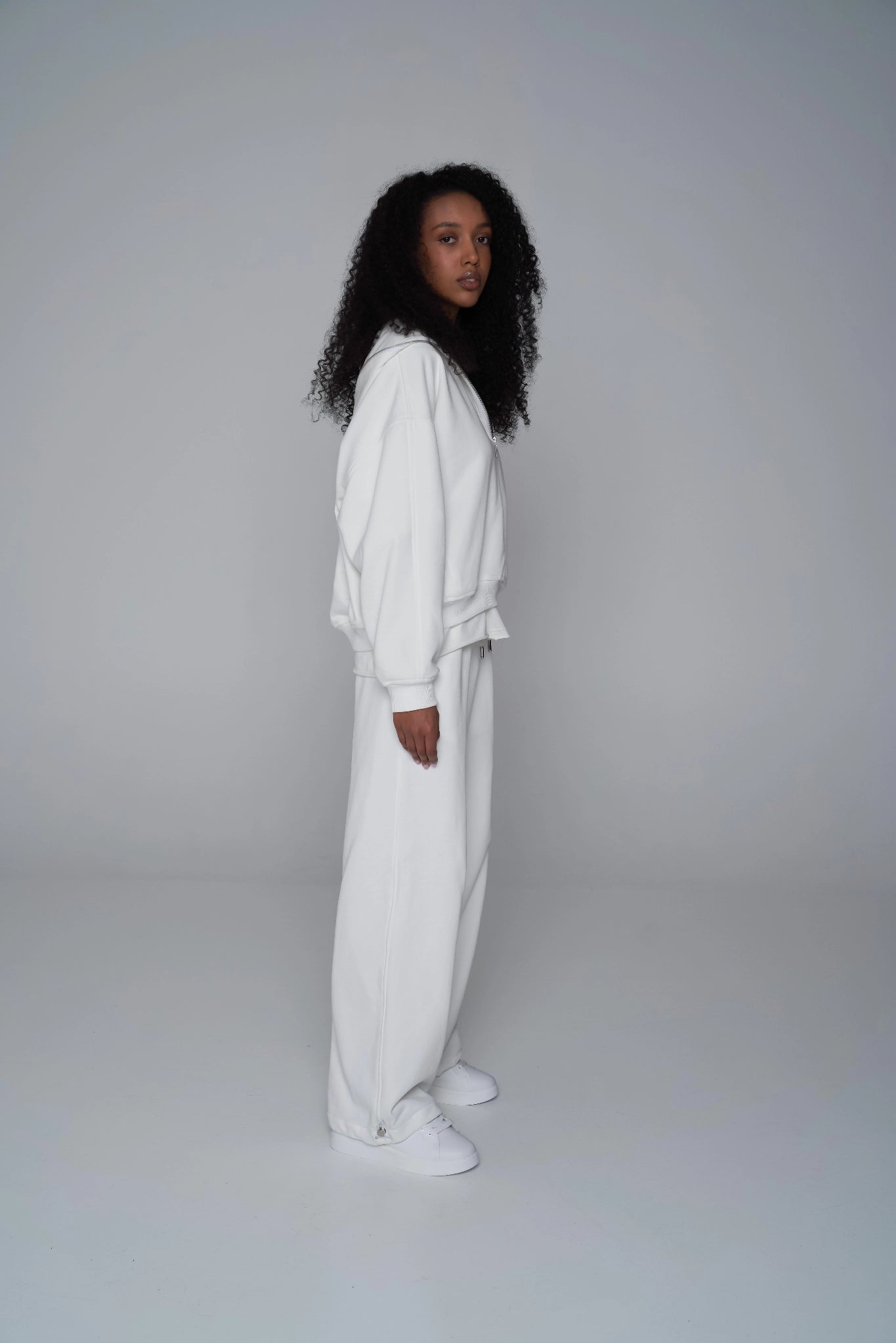WOMEN'S HIGH-WAIST ADJUSTABLE PANTS CHAMPAGNE detail