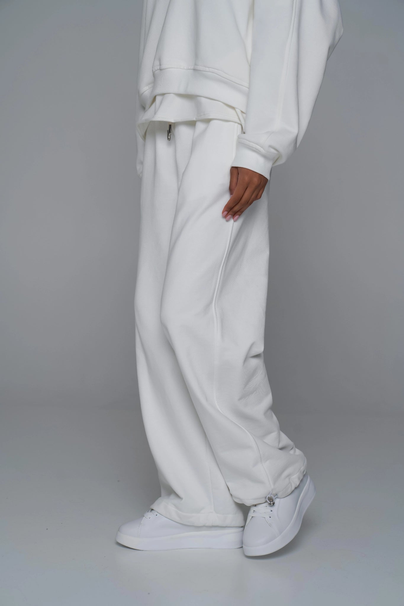 WOMEN'S HIGH-WAIST ADJUSTABLE PANTS CHAMPAGNE back