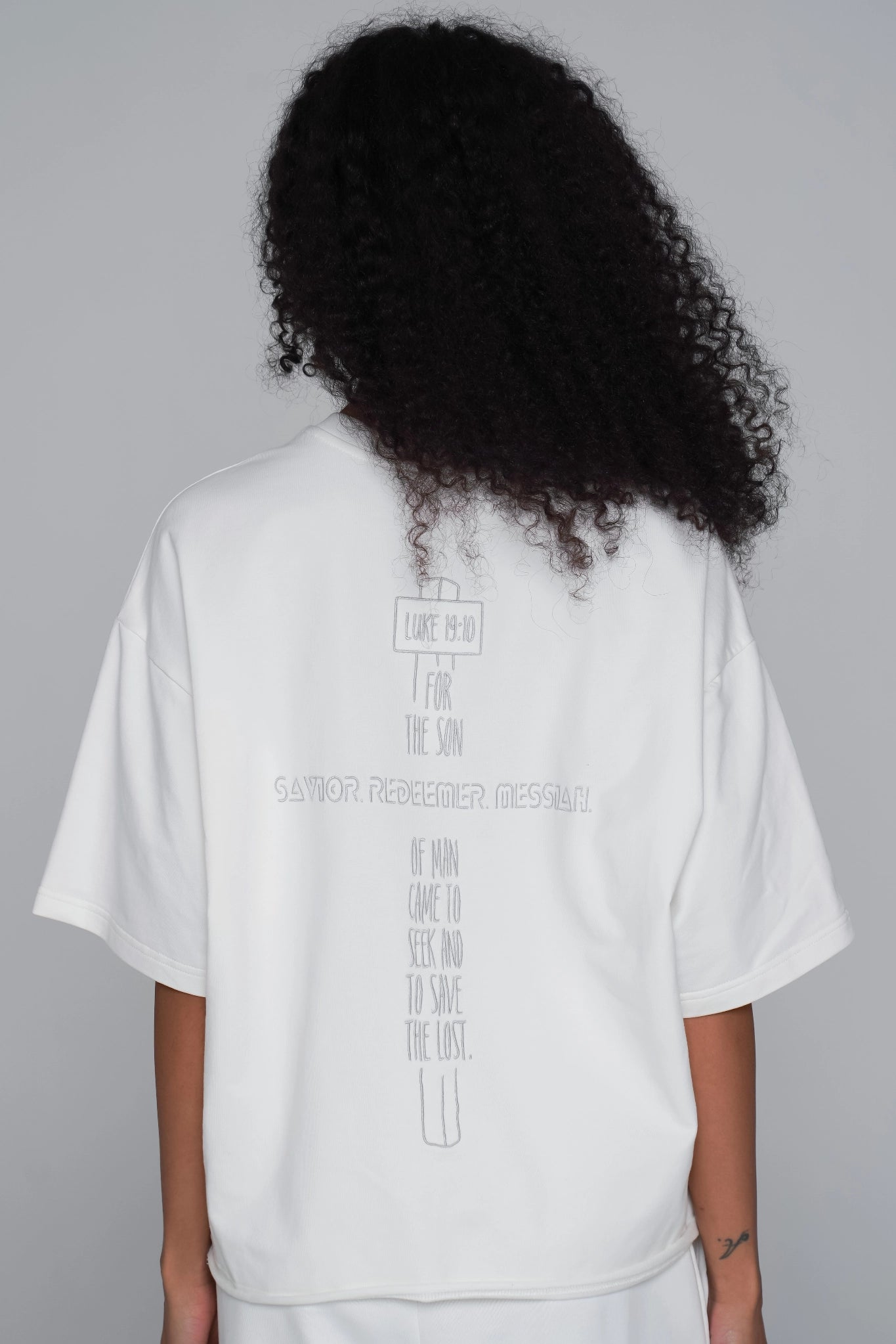 WOMEN'S OVERSIZED MINI CROP T-SHIRT CHAMPAGNE front