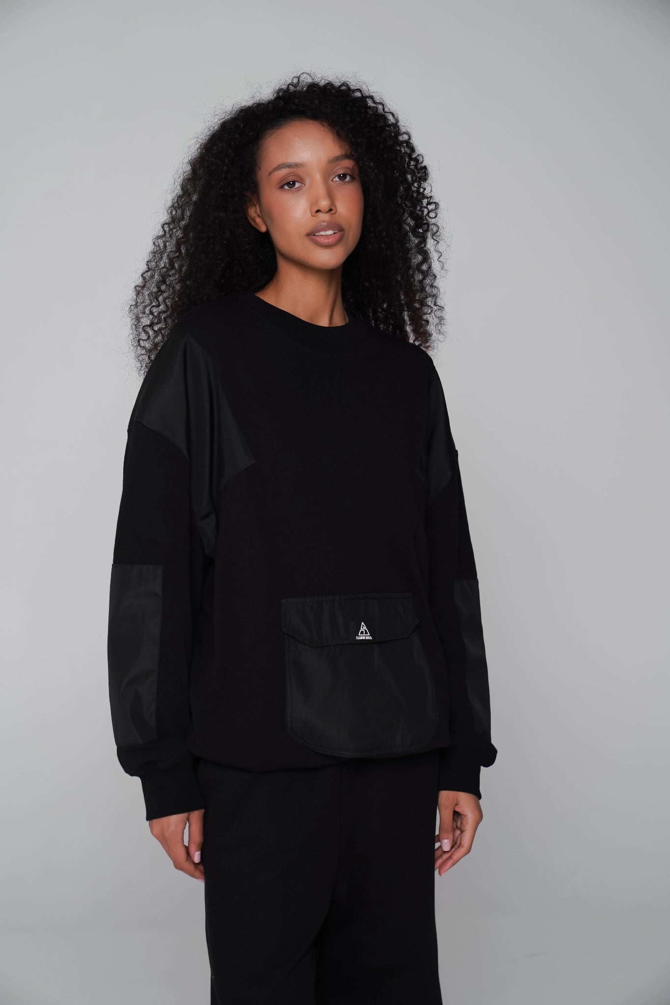 WOMEN'S URBAN LUXE BLACK SWEATSHIRT back