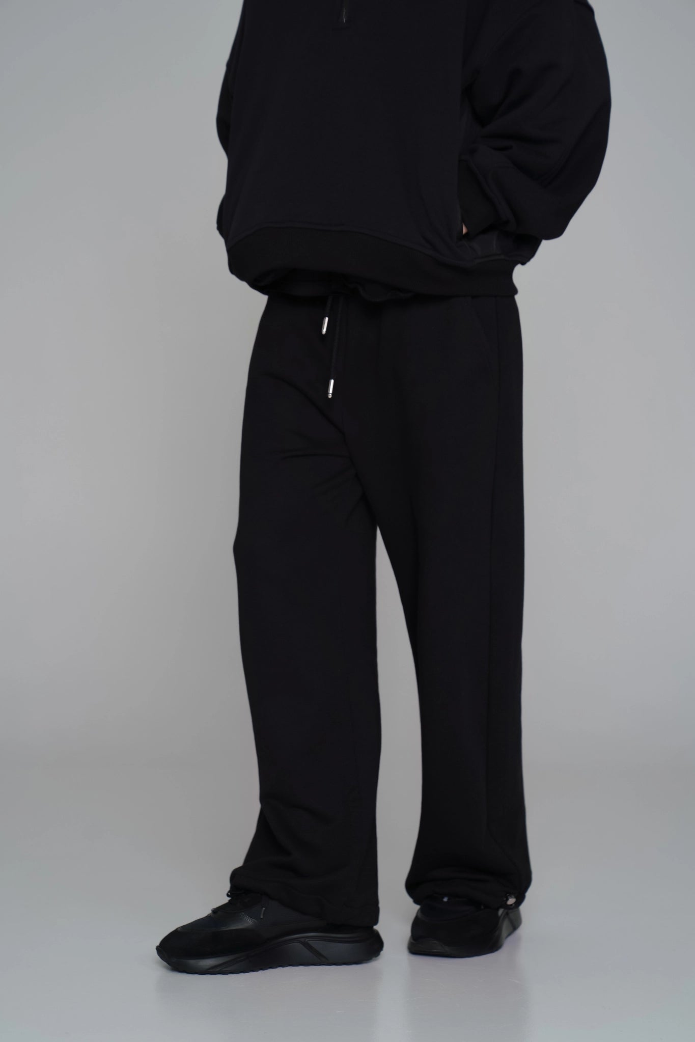 WOMEN'S HIGH-WAIST ADJUSTABLE PANTS BLACK back