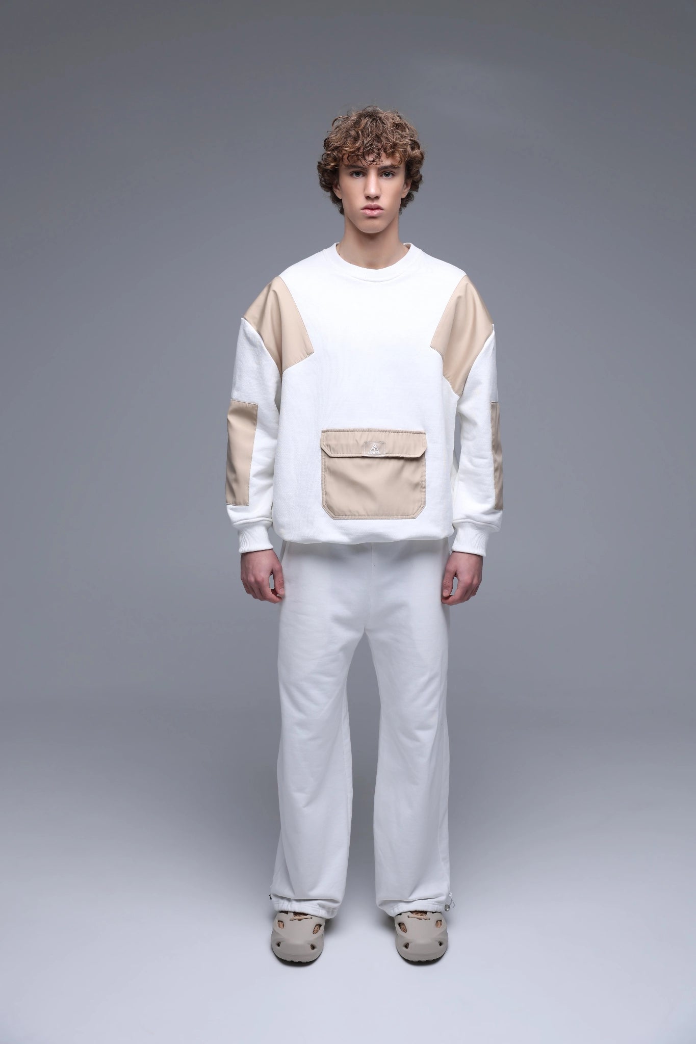 IVORY ACCENT SWEATSHIRT front view