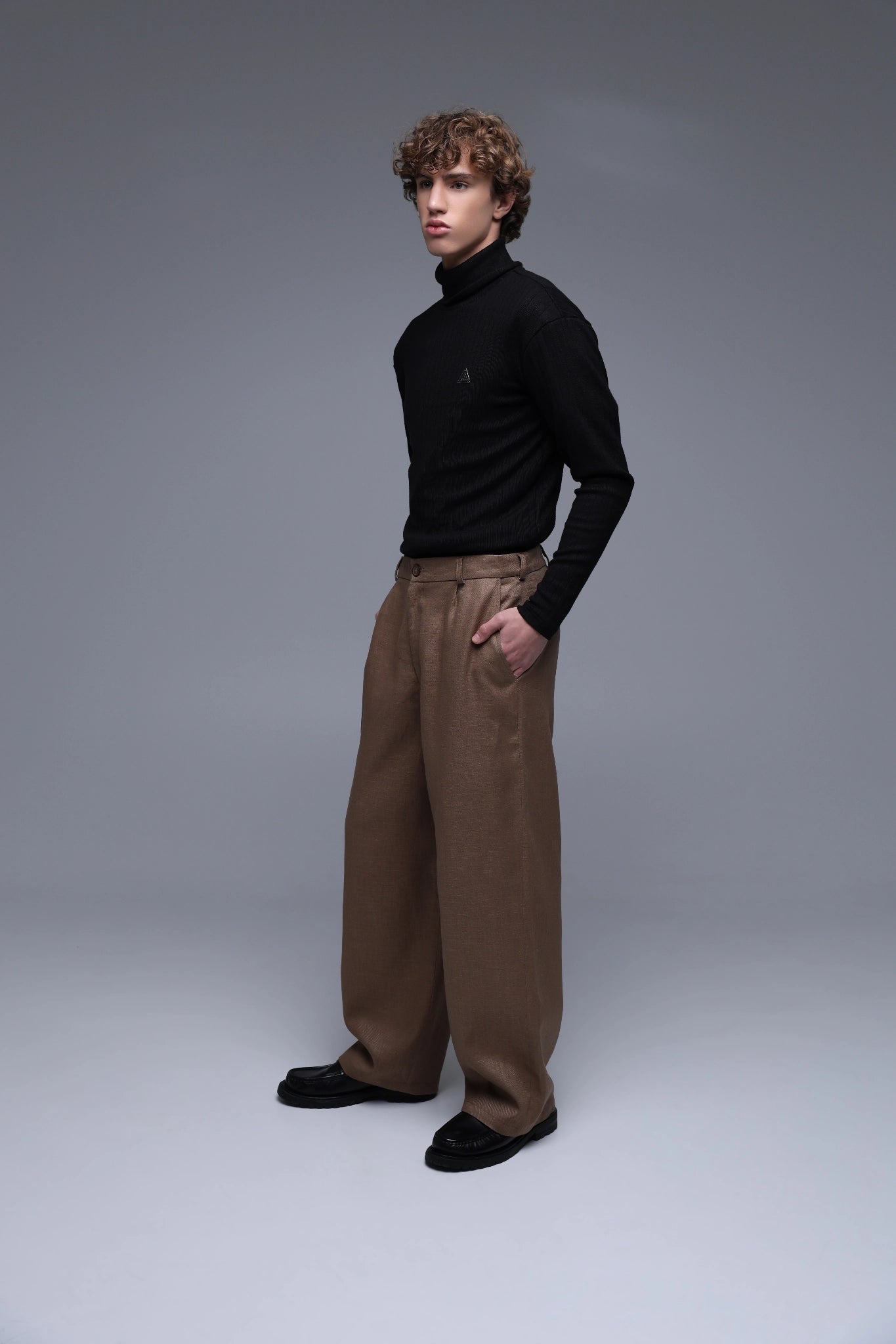 BROWN EDGE TROUSERS luxury pants front