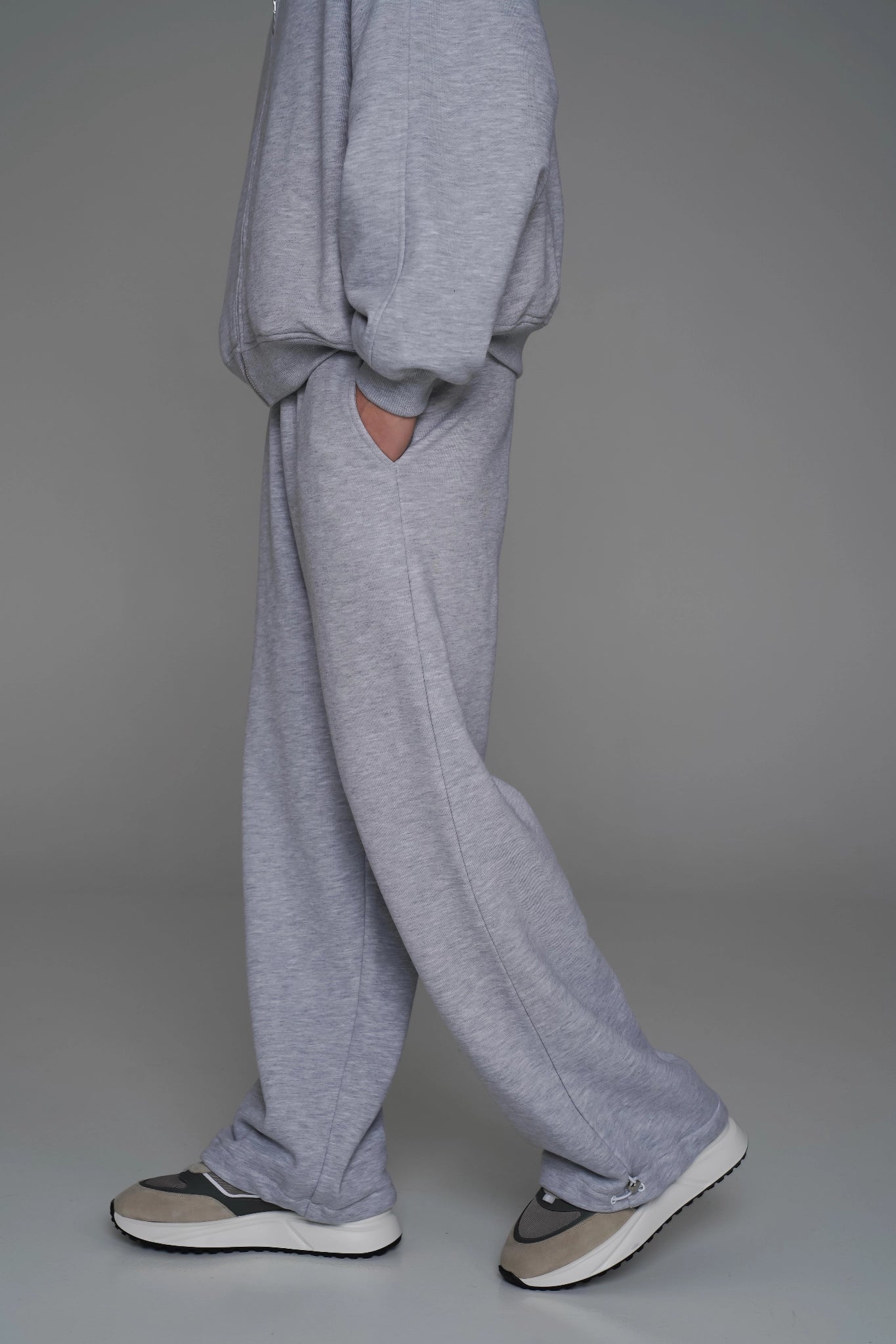 MEN'S ADJUSTABLE PANTS ASH GREY front