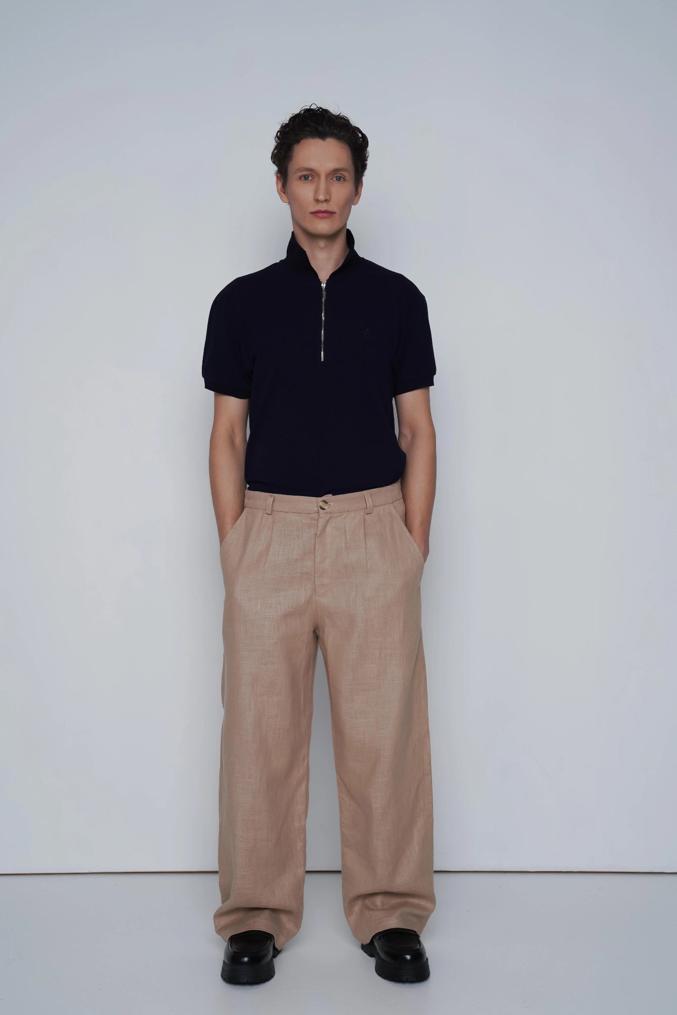 BEIGE EDGE TROUSERS luxury pants front