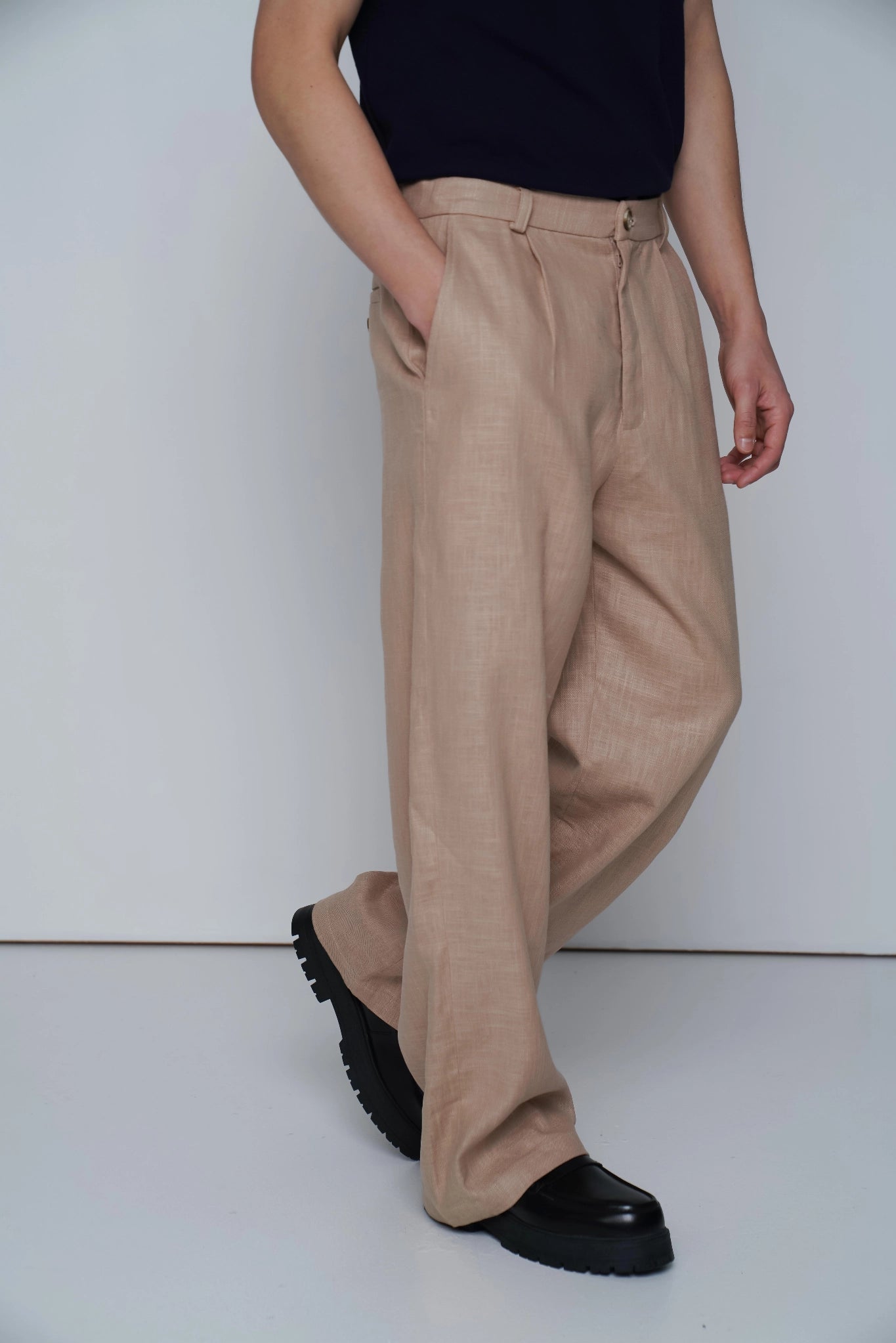 BEIGE EDGE TROUSERS luxury menswear