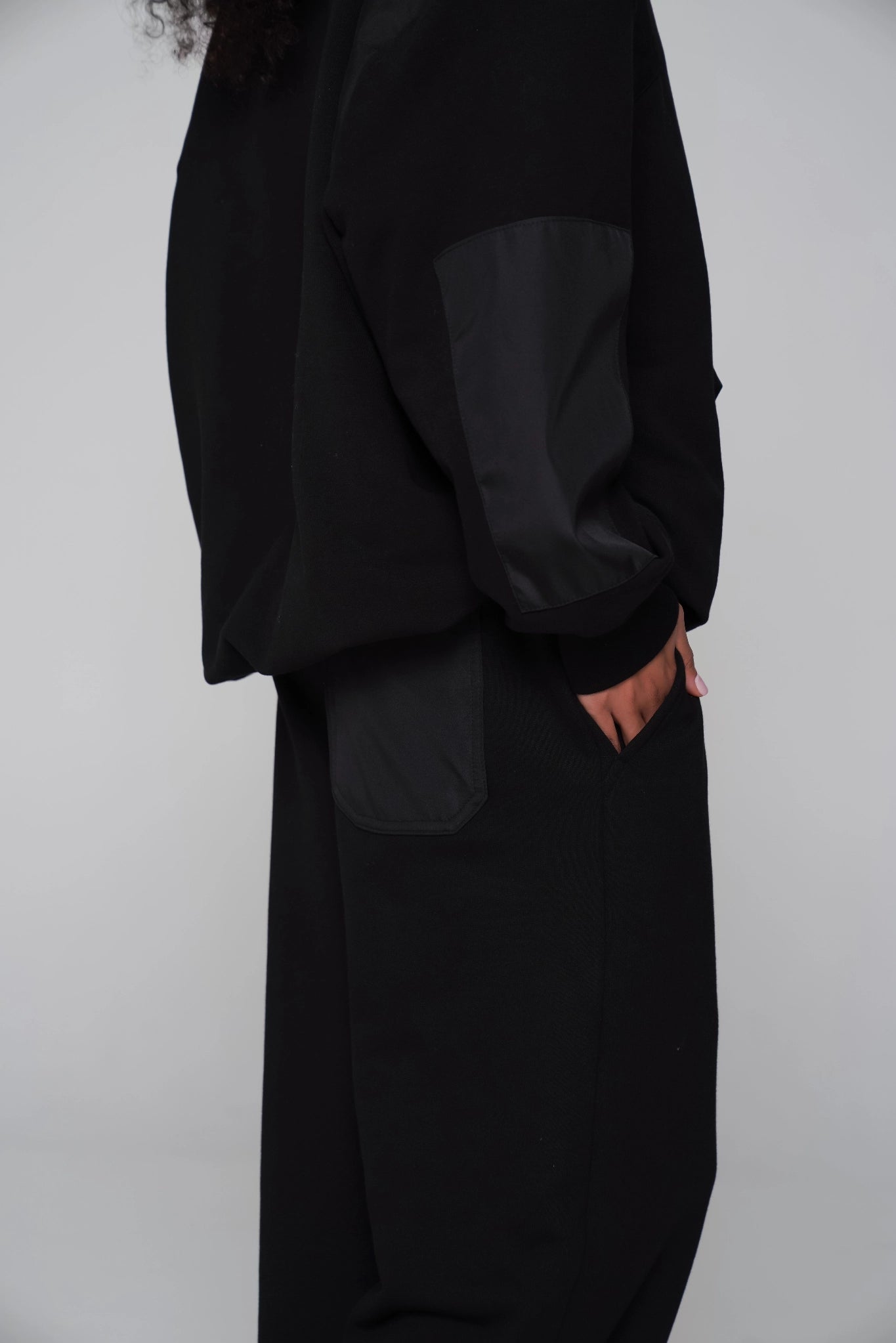 WOMEN'S HIGH-WAIST ADJUSTABLE PANTS BLACK side