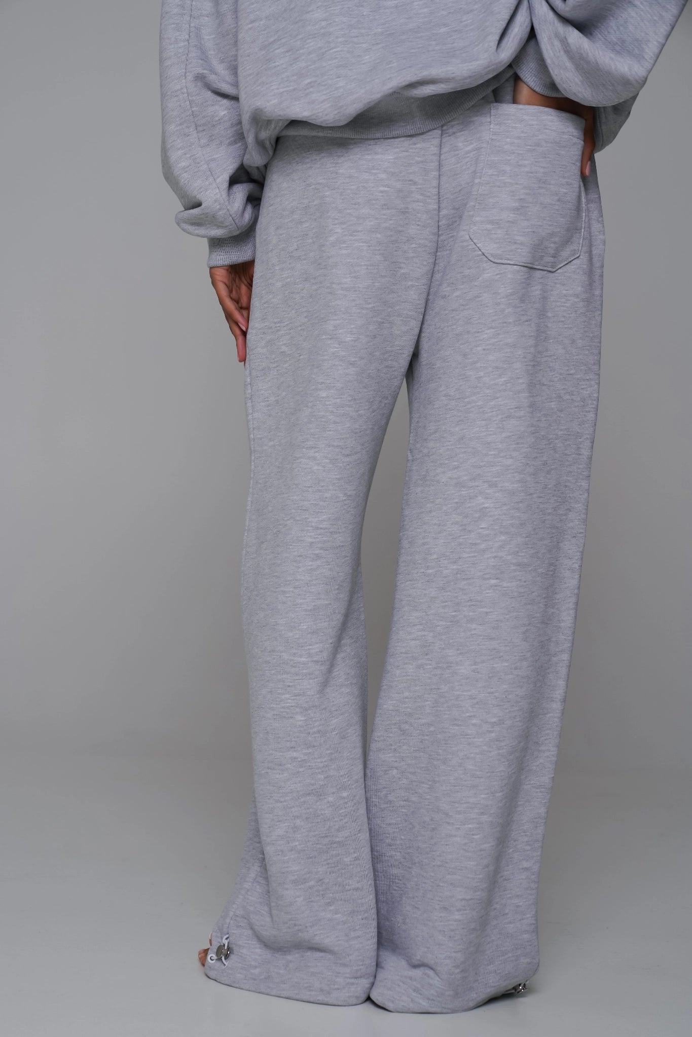 WOMEN'S HIGH-WAIST ADJUSTABLE PANTS ASH GREY custom