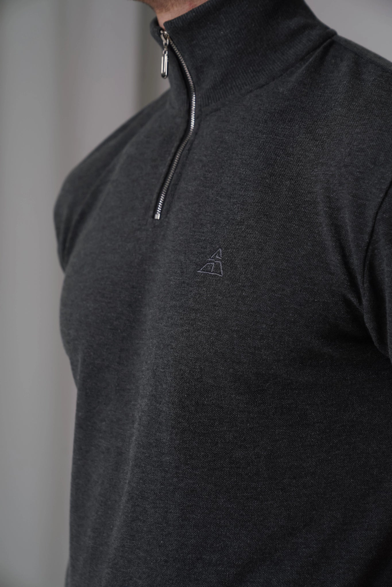 SAINT ISSA MEN'S COTTON ZIP POLO GREY luxury