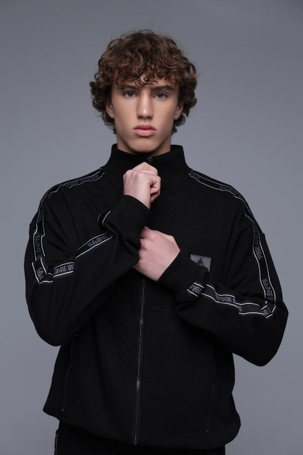 Black High-Collar Crop