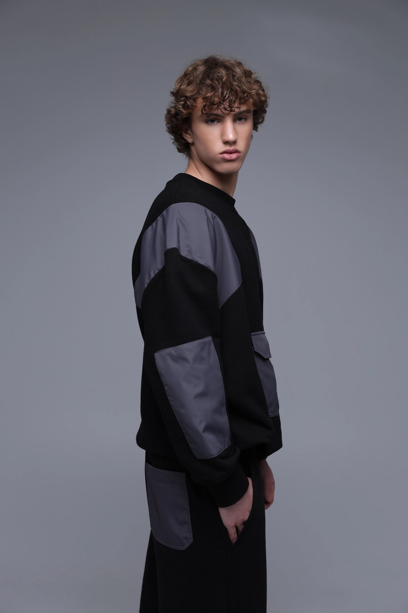 STONE CONTRAST SWEATSHIRT premium cotton hoodie