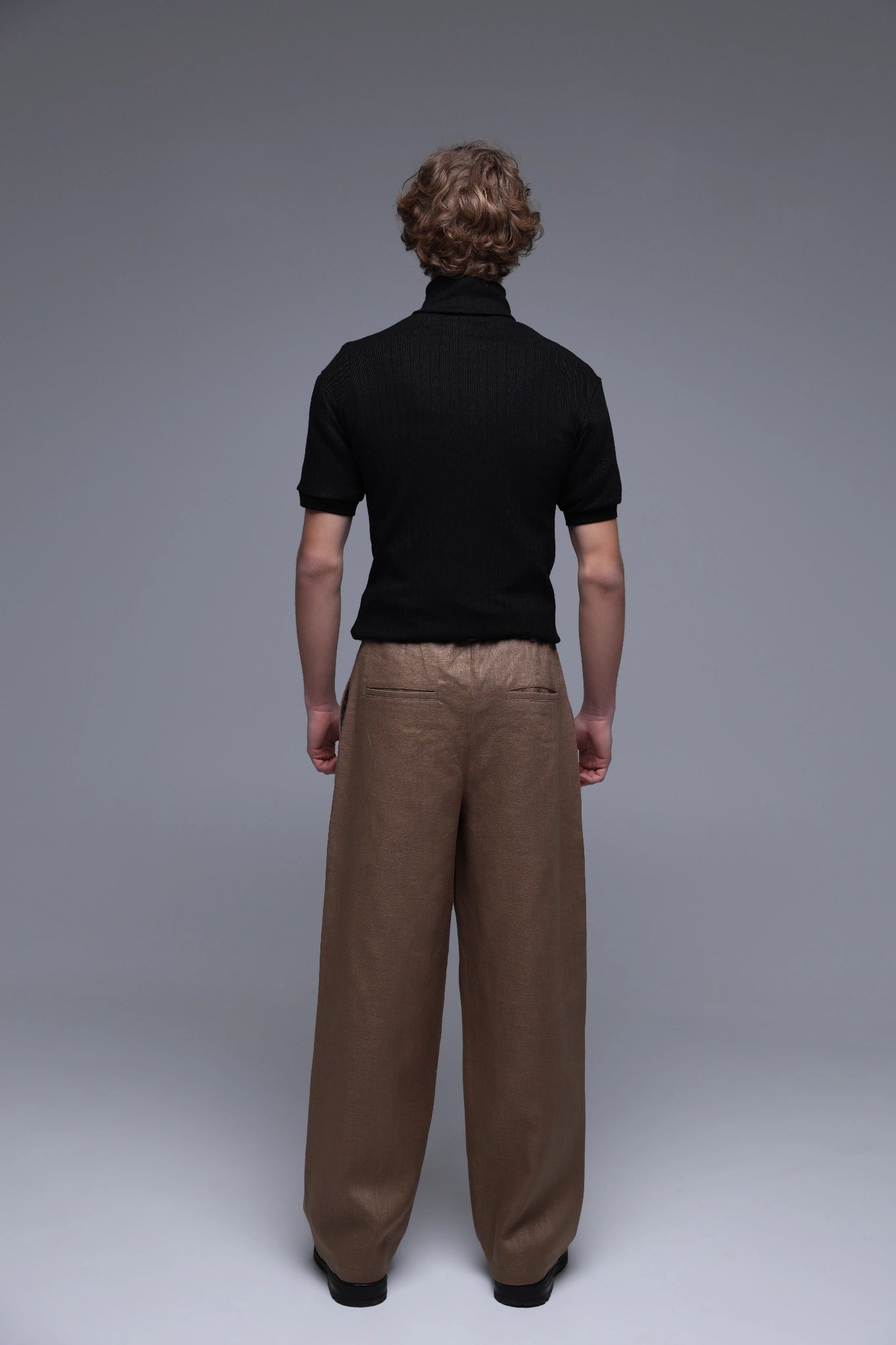 BROWN EDGE TROUSERS back view